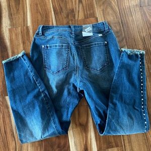 NEW INC jeans with rhinestone detail
